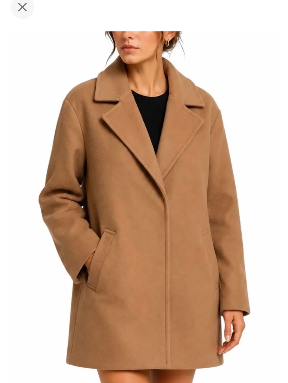 Express Women's Camel Pea Coat